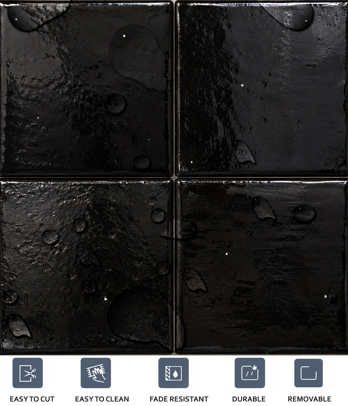 Black Souk Peel & Stick Tile ( Glossy )