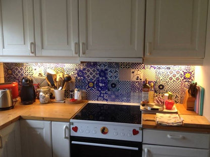 Blue pottery Peel & Stick Tile