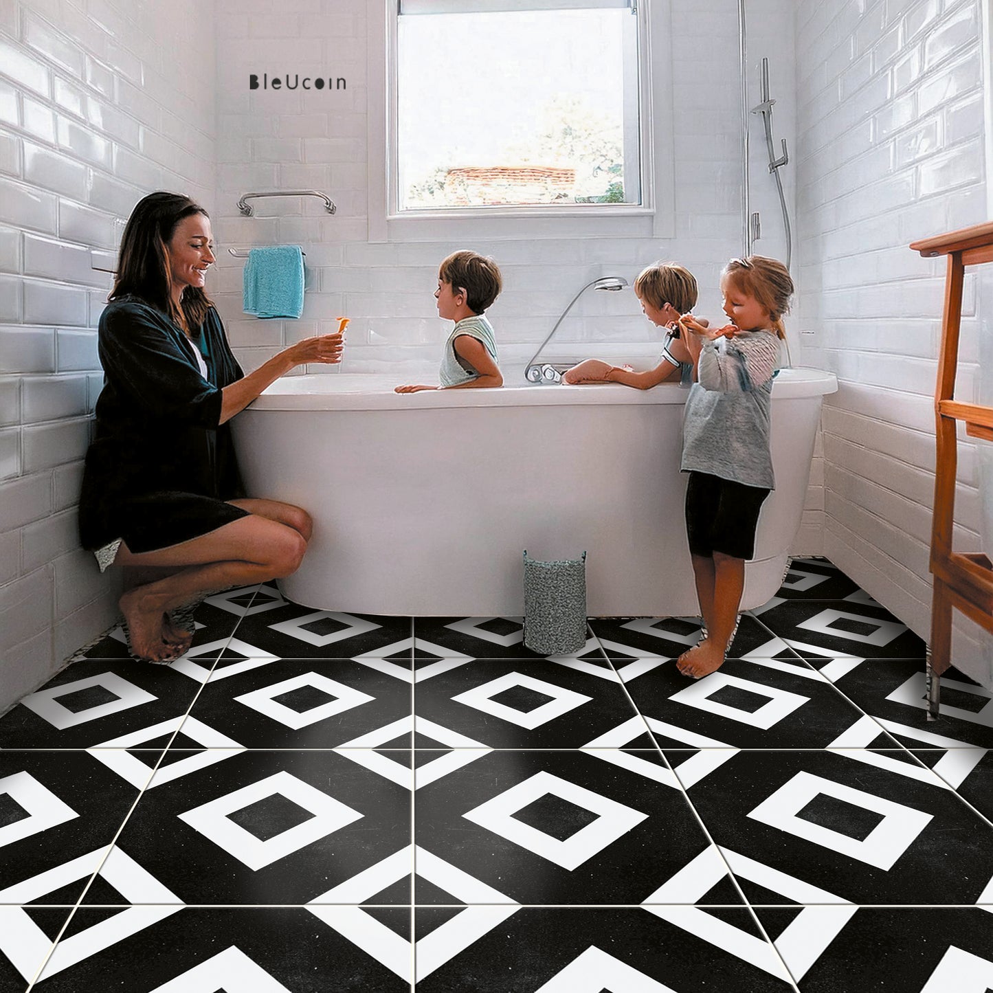 Prague Black Peel & Stick Anti Slip Flooring