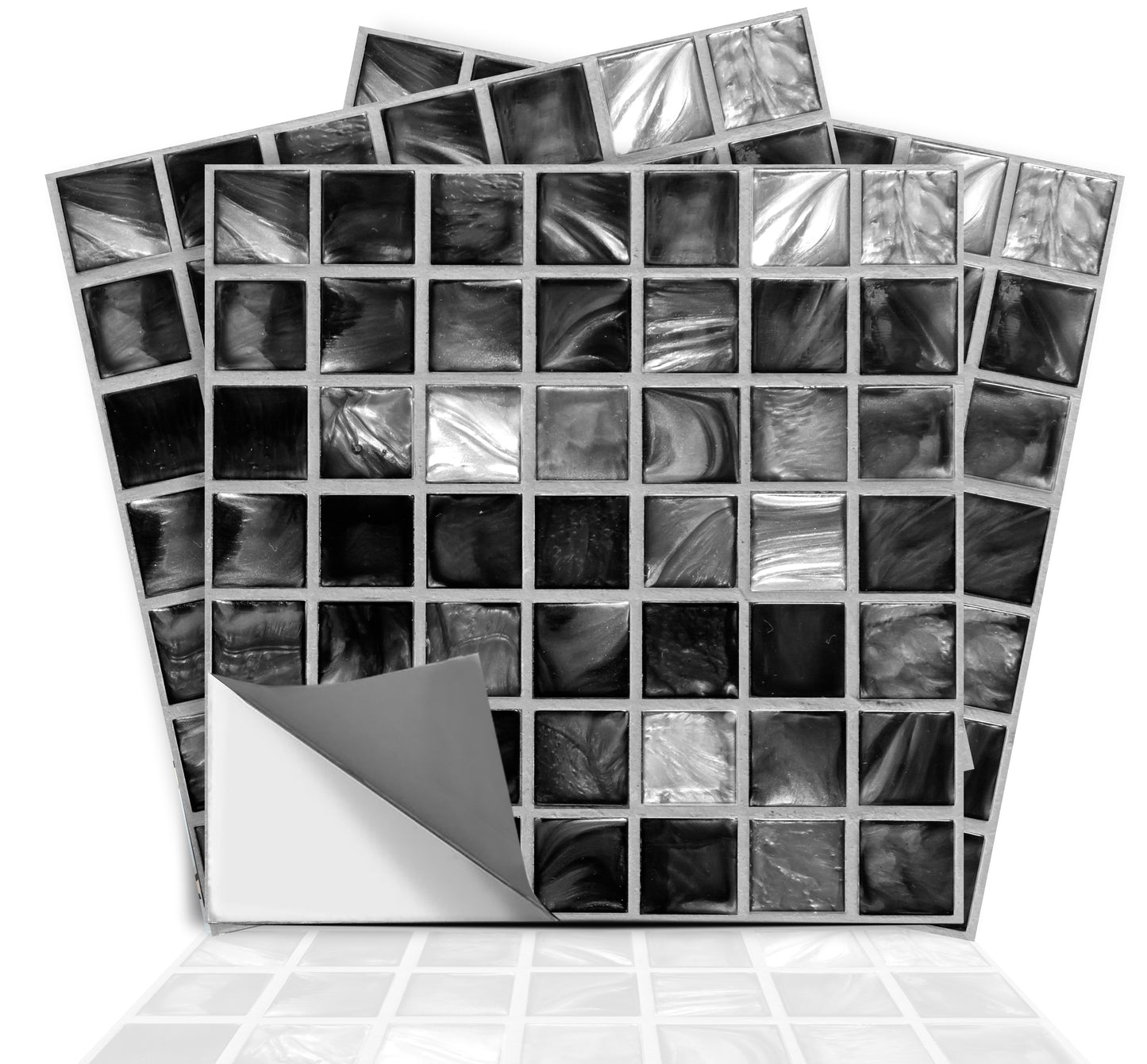 Black Mosaic Peel & Stick Tile