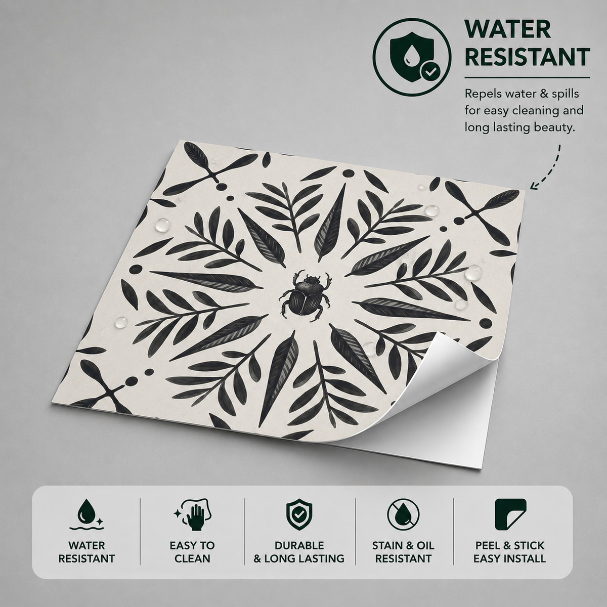 Scarab Rosette  Peel & Stick Tile