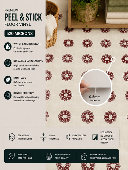 Jaipur Sangria Peel & Stick Anti Slip Flooring
