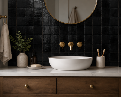 Black Souk  Peel & Stick Tile ( Glossy )