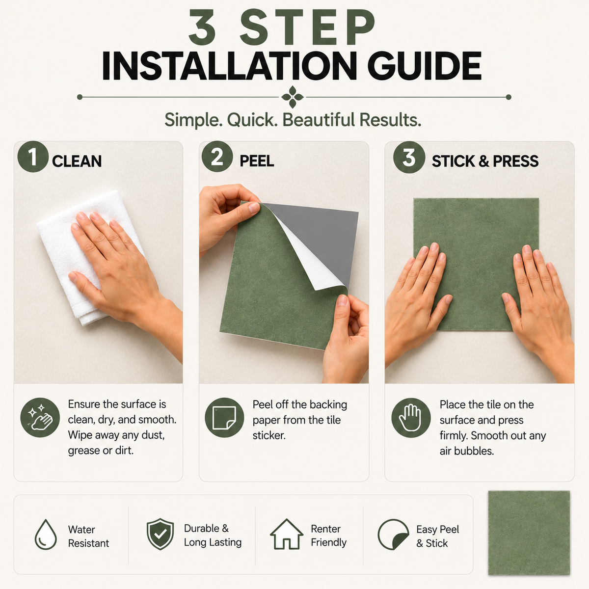 Sage Peel & Stick Anti Slip Flooring