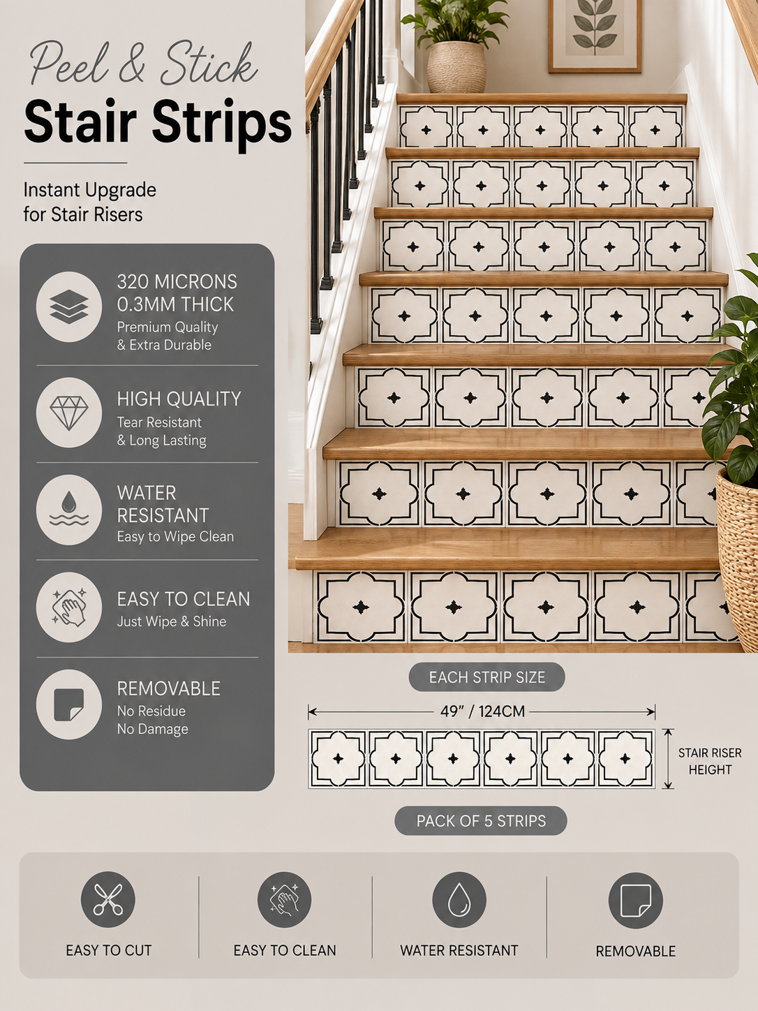 Dallas Peel & Stick Stair Strip