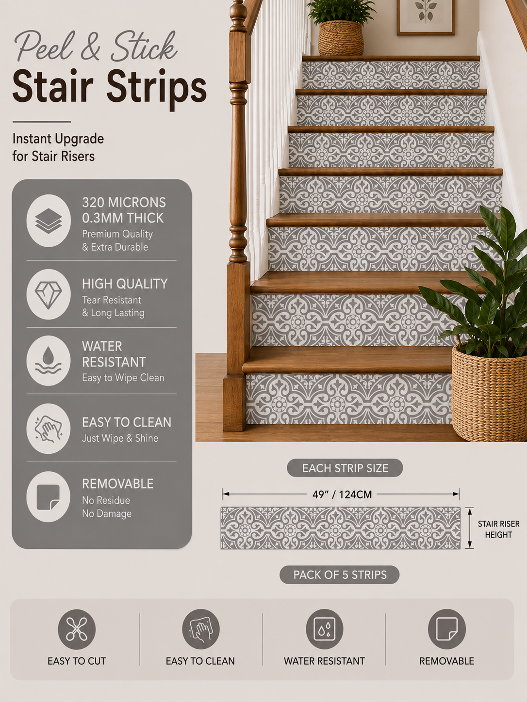 Salerno Peel & Stick Stair Strip