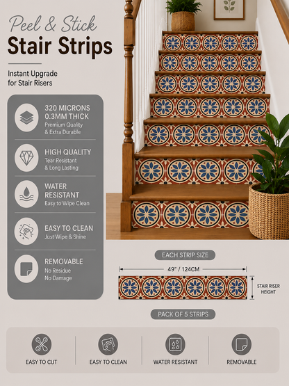 Athangudi Vol 2  Peel & Stick Stair Strip