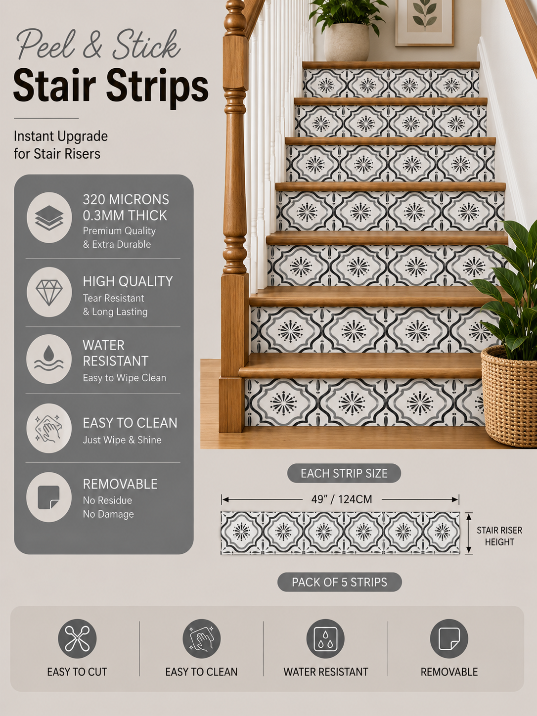 Belmount Peel & Stick Stair Strip