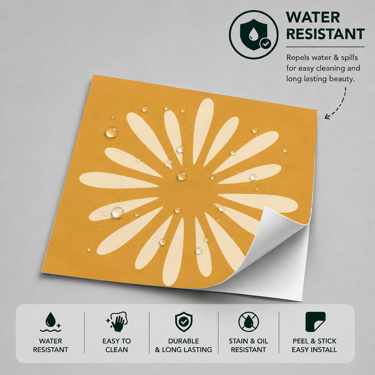 Pithora Ochre Peel & Stick Tile