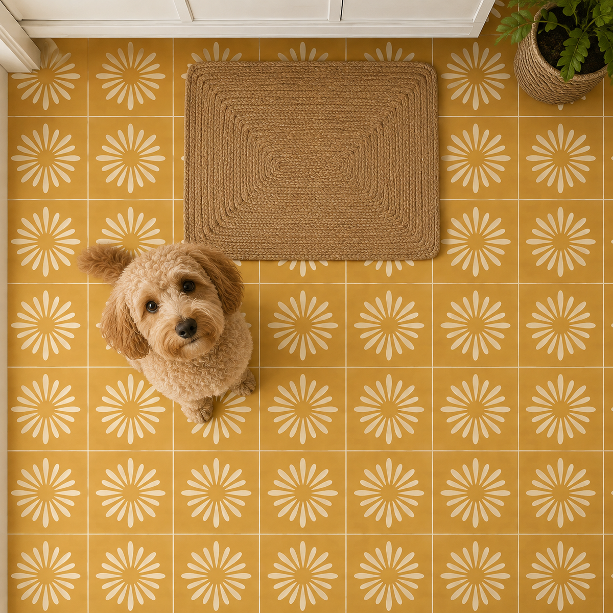 Pithora Ochre Peel & Stick Anti Slip Flooring