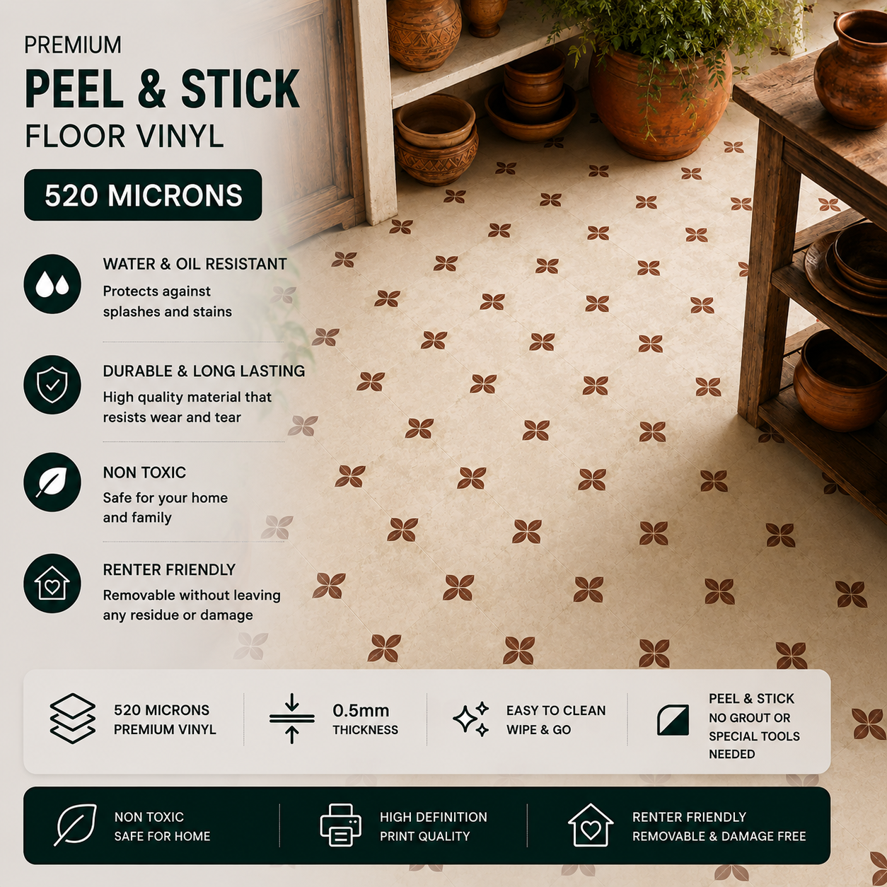 Pomona Peel & Stick Anti Slip Flooring