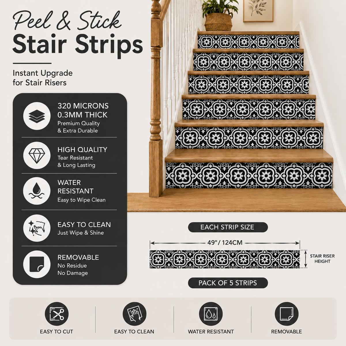 Panama Peel & Stick Stair Strip