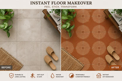 Kawasaki Sunburst Peel & Stick Anti Slip Flooring