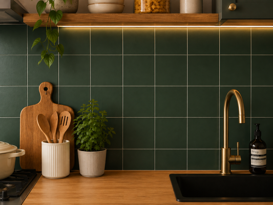 Moss Green Plain  Peel & Stick Tile