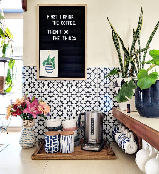 Pacific Black & White Peel & Stick Tile