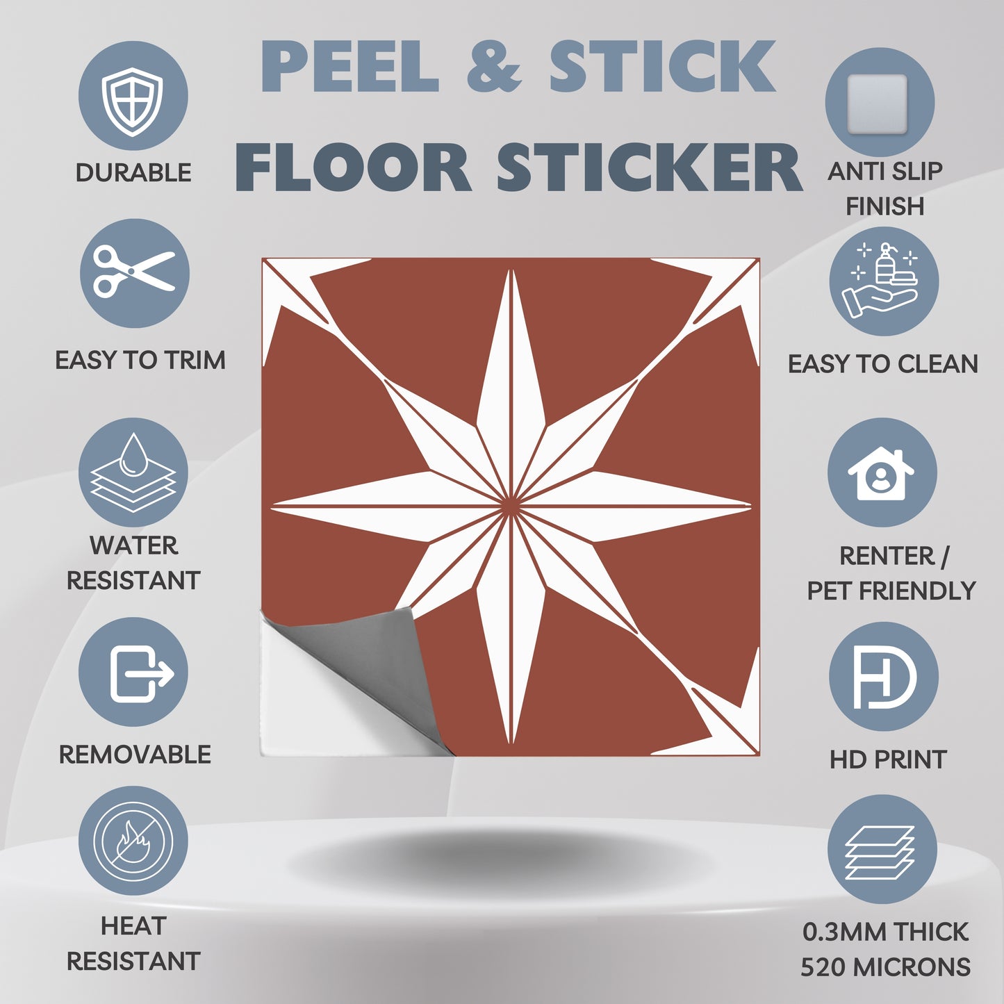 Positano Amber Peel & Stick Anti Slip Flooring