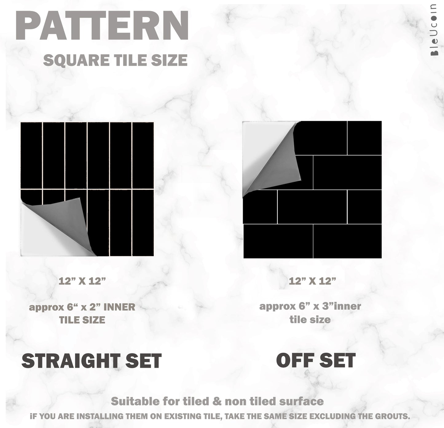 Lyon Black Kitkat  Peel & Stick Tile