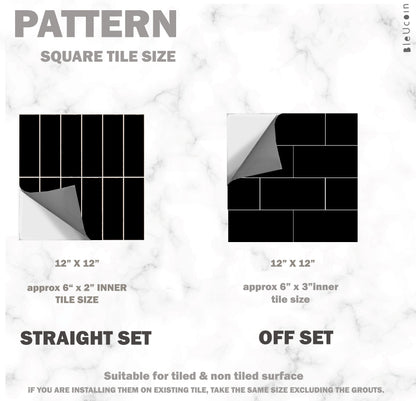 Lyon Black Kitkat  Peel & Stick Tile