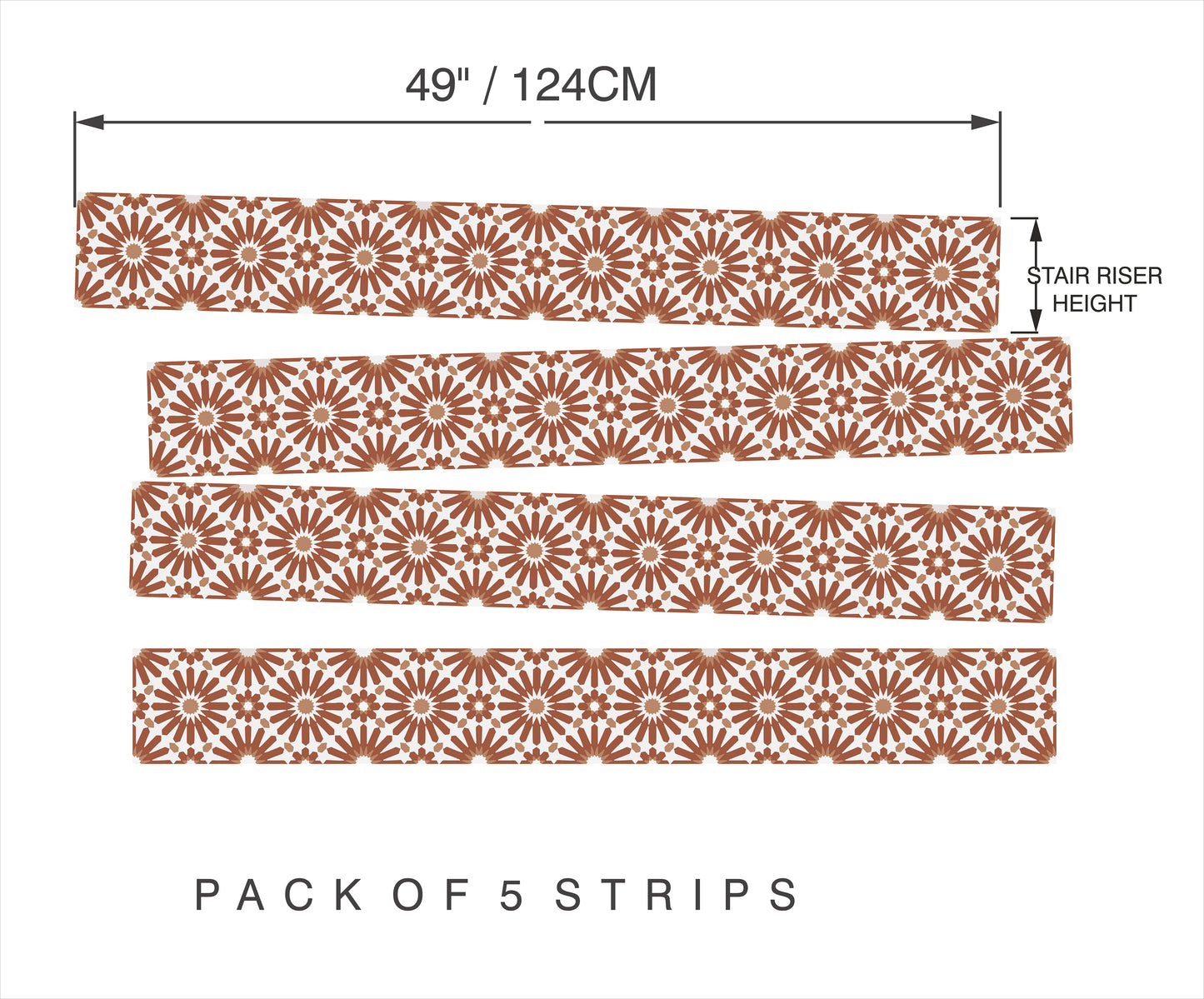 PlayaBlanca Terracotta Peel & Stick Stair Strip