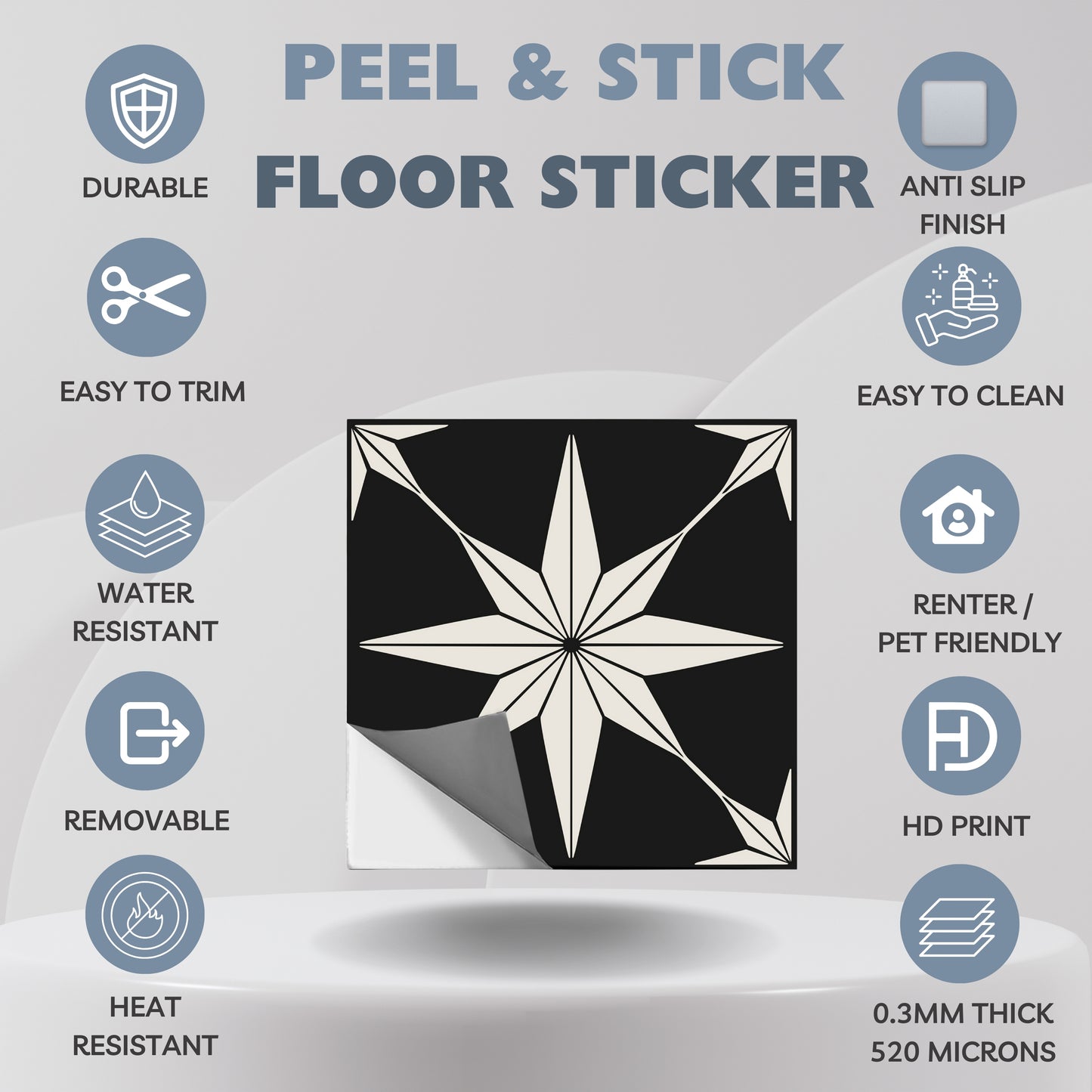Positano Lignite  Peel & Stick Anti Slip Flooring