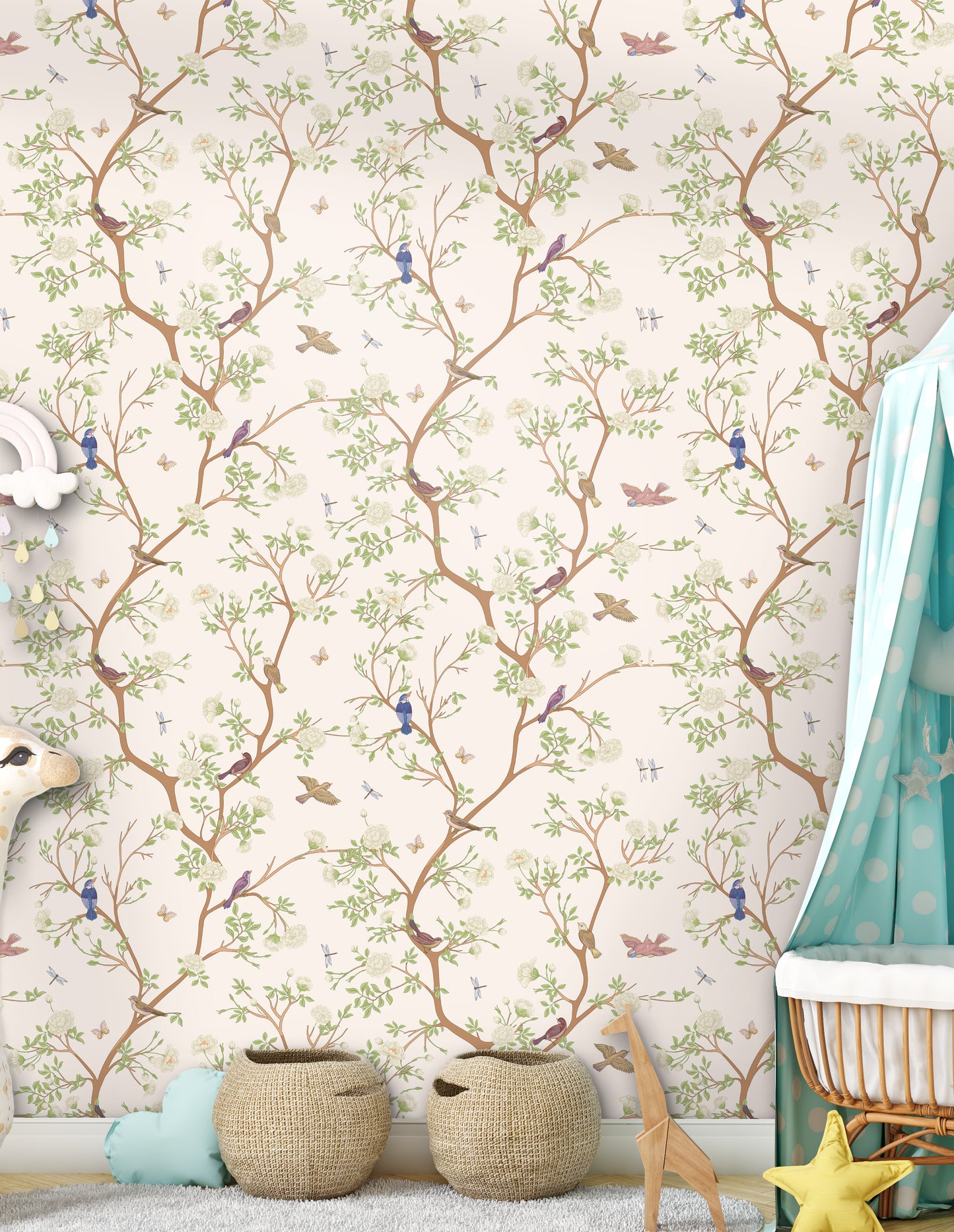 Chinoiserie Ivory Peel & Stick Wallpaper
