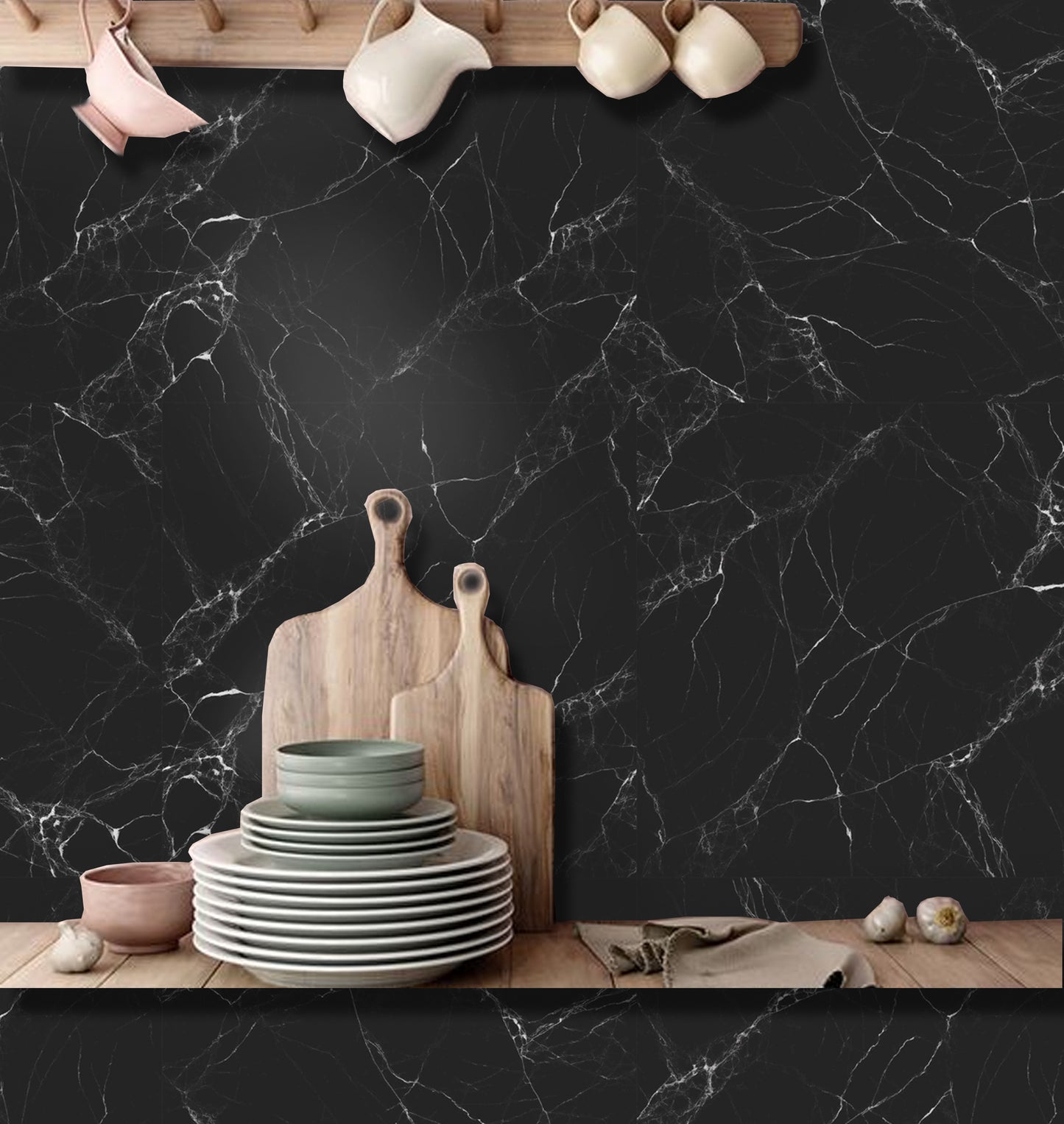 Marble Black Peel & Stick Tile