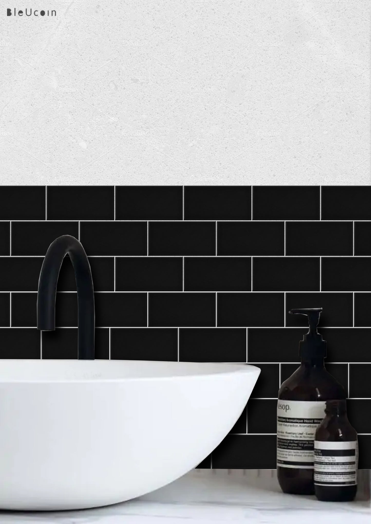 Lyon Black Kitkat  Peel & Stick Tile