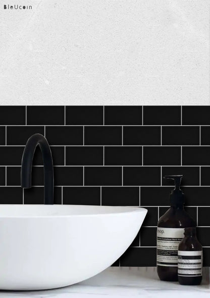 Lyon Black Kitkat  Peel & Stick Tile