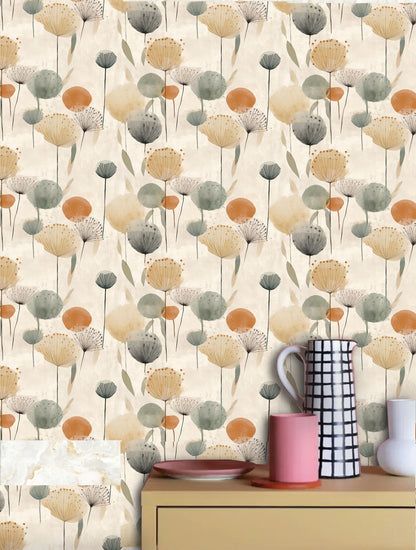 Boho dandelion Peel & Stick Wallpaper