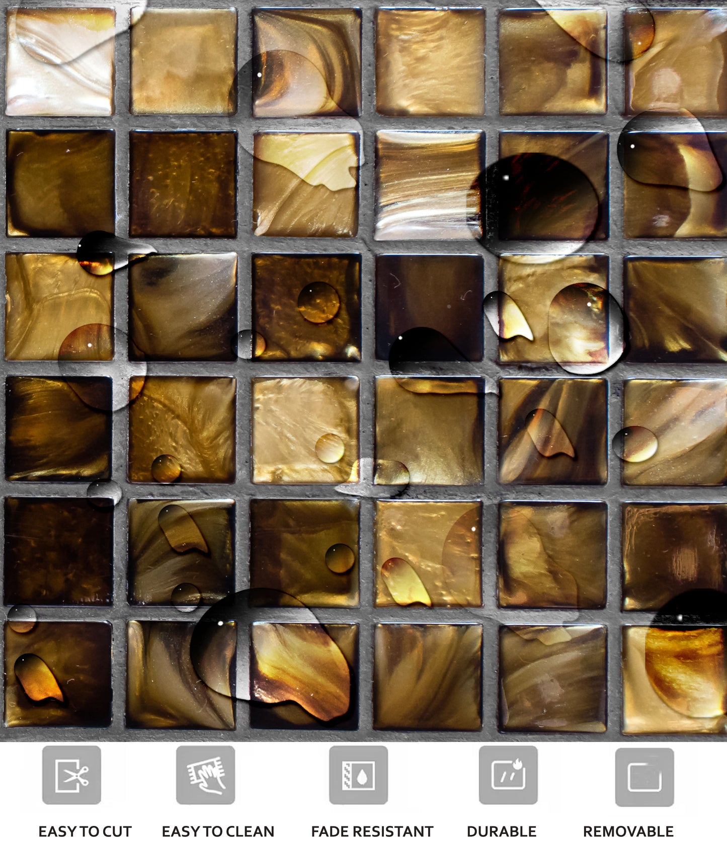 Gold Mosaic Peel & Stick Tile