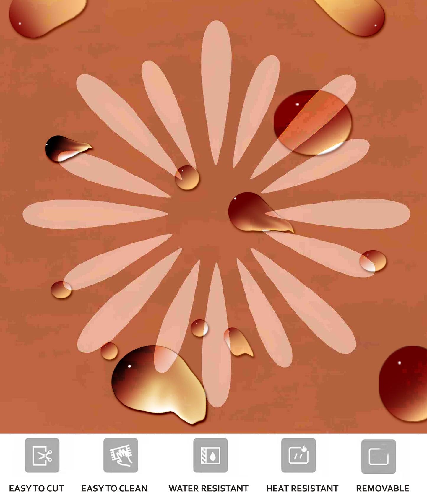 Pithora Rust Peel & Stick Anti Slip Flooring