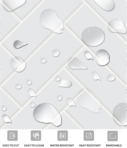 Ivory Herringbone Peel & Stick Tile