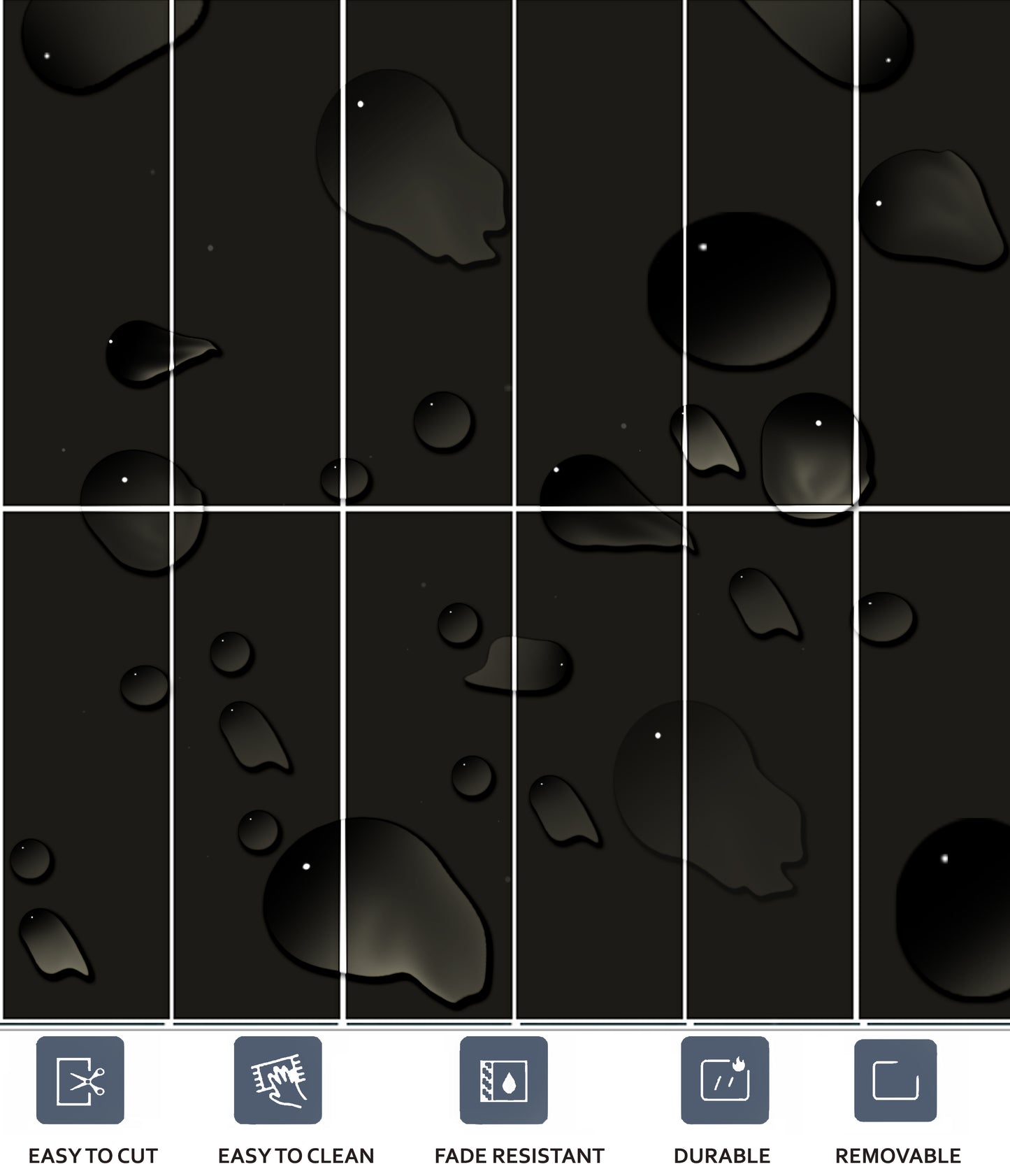 Lyon Black Kitkat  Peel & Stick Tile
