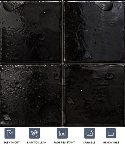 Black Souk  Peel & Stick Tile ( Glossy )