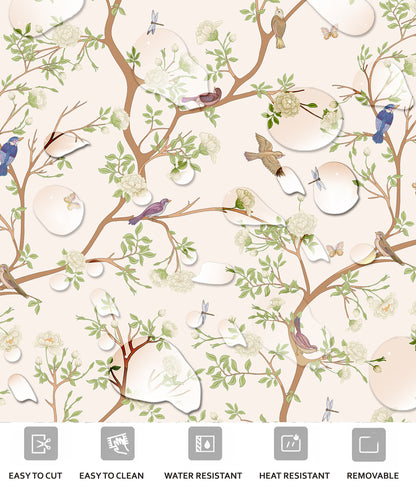 Chinoiserie Ivory Peel & Stick Wallpaper