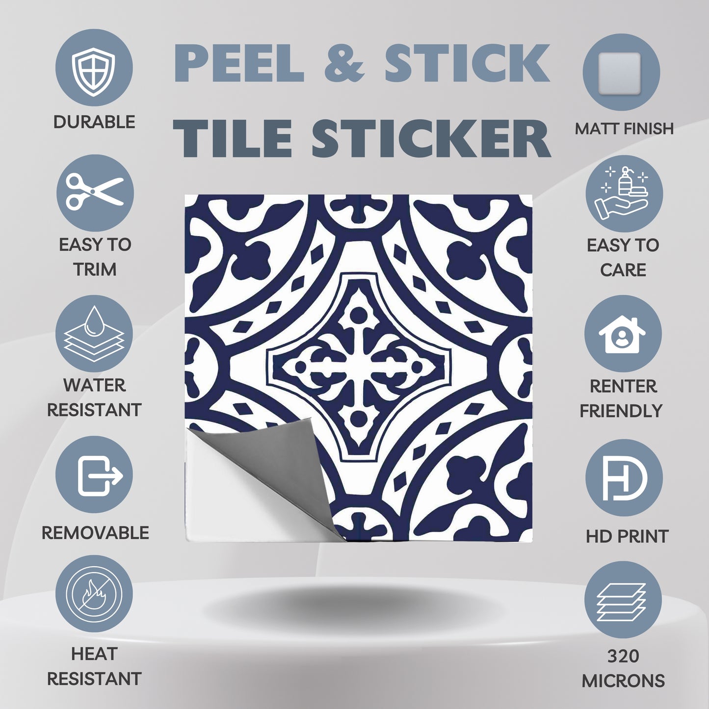 Loures Blue Peel & Stick Tile