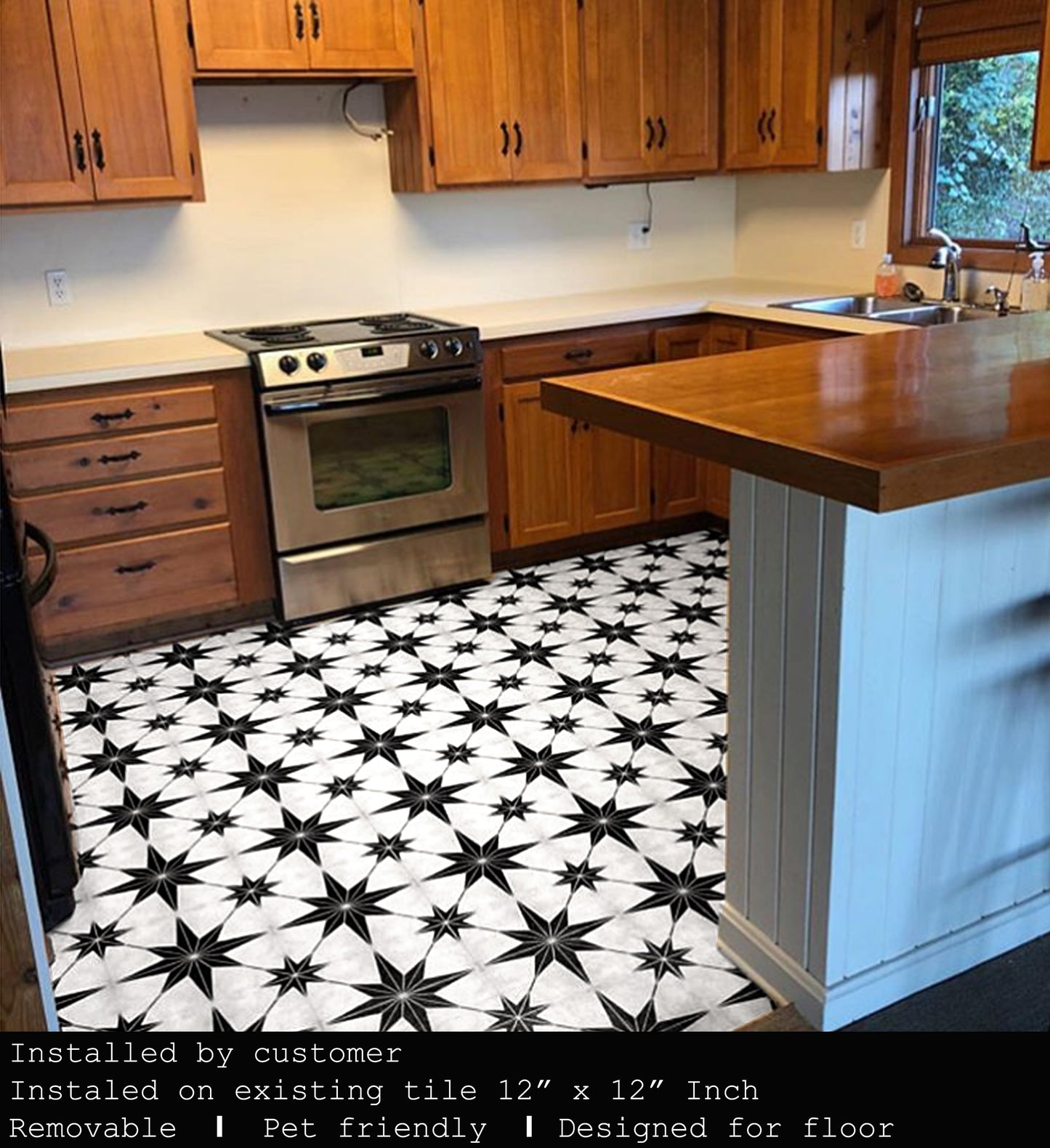 Positano Black Peel & Stick Anti Slip Flooring