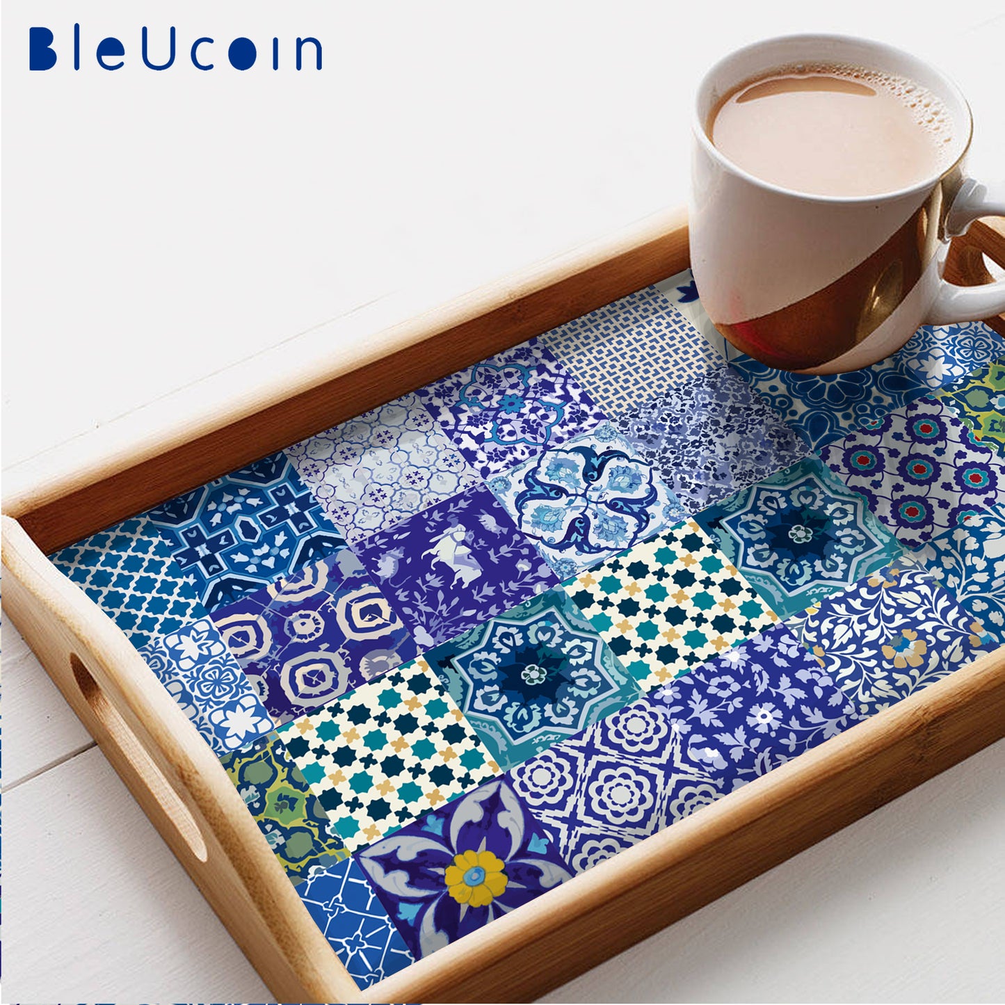 Blue pottery Peel & Stick Tile