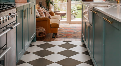 Brunette & off White Checker Anti Slip Flooring
