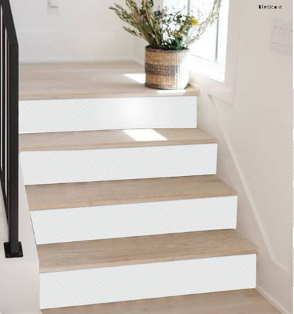 Ivory Herringbone Peel & Stick Tile