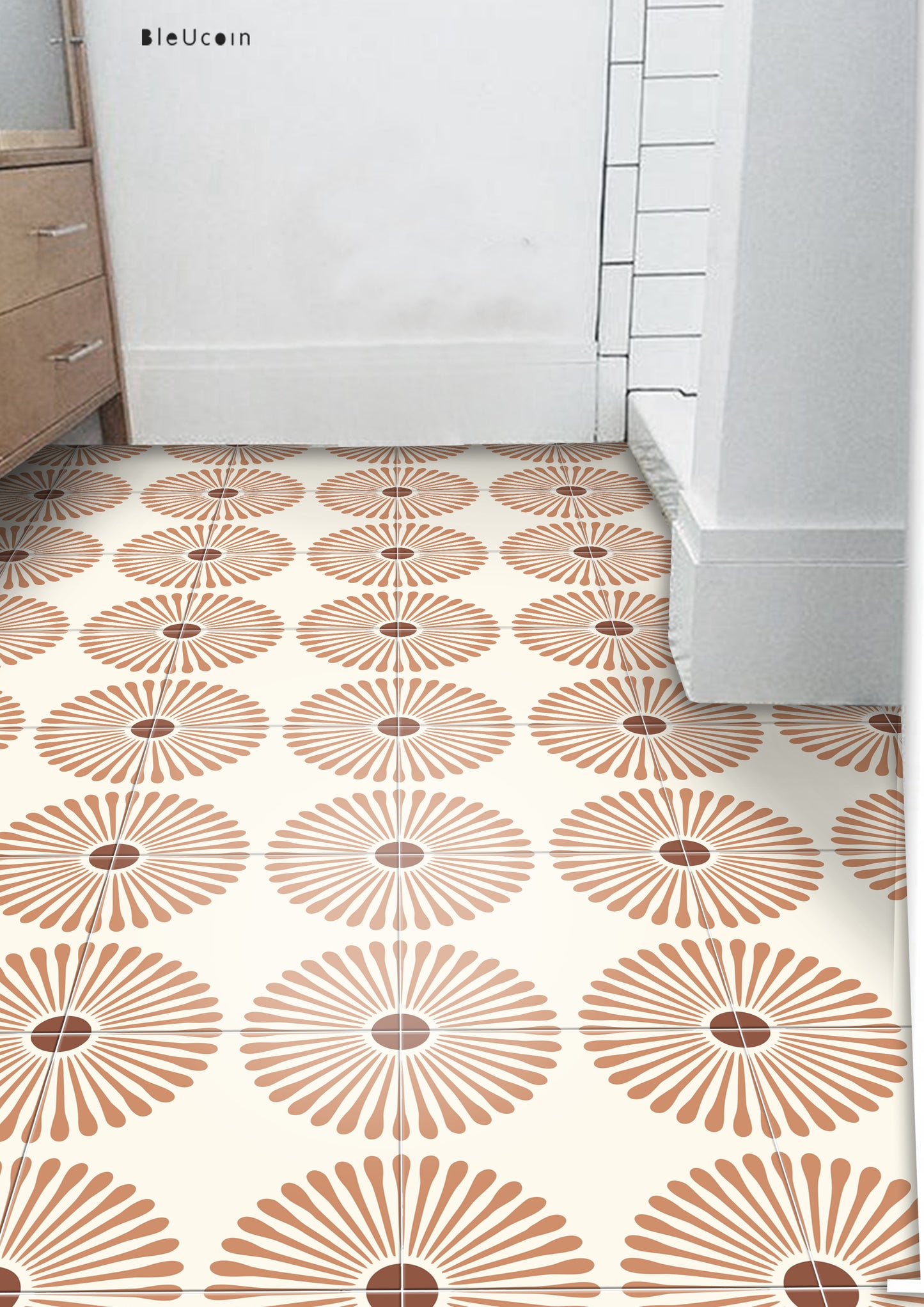 Kawasaki Terracotta Peel & Stick Anti Slip Flooring