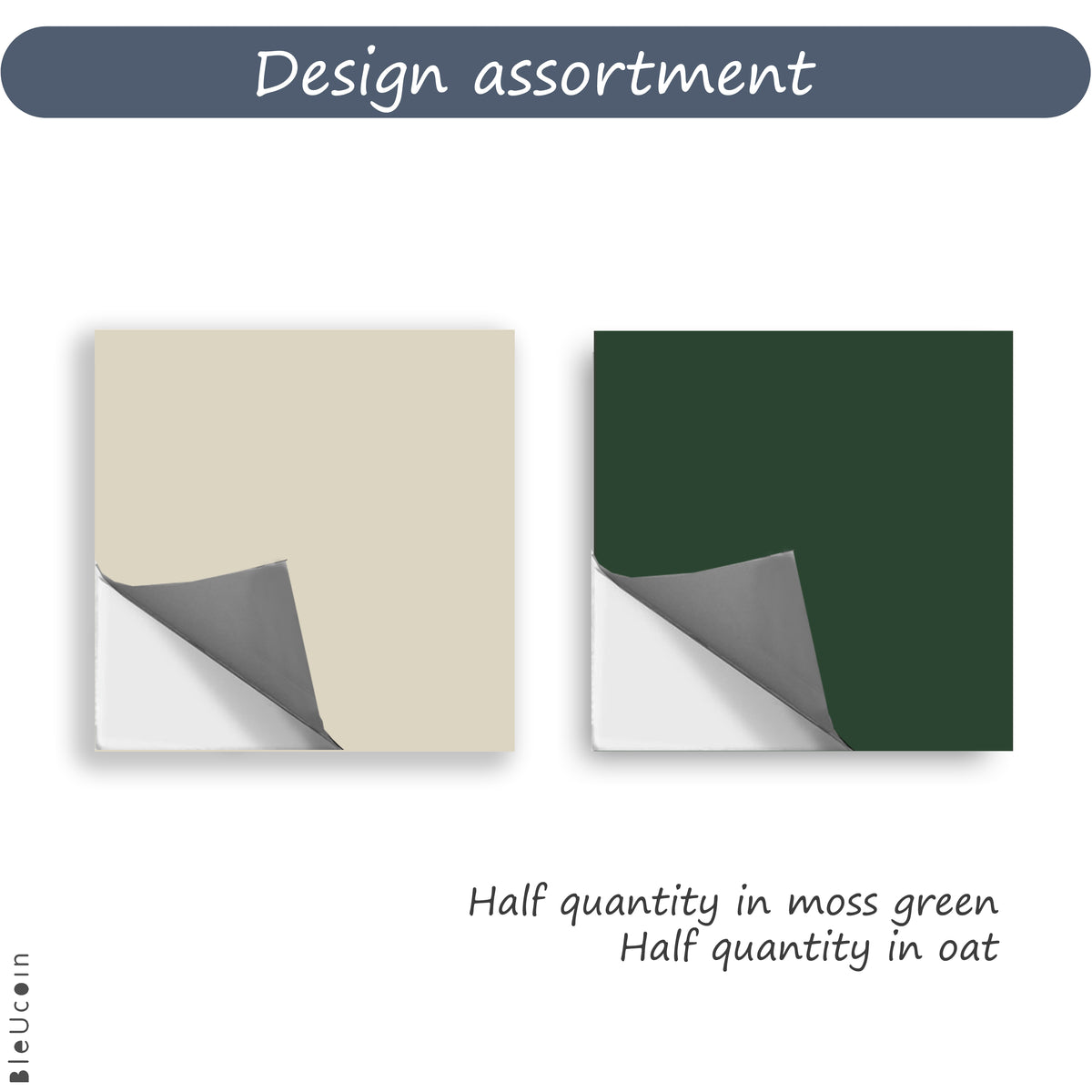 Moss Green & off White Checker Peel & Stick Tile