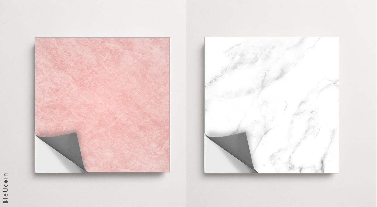Stone Blush & White Checker Peel & Stick Tile