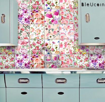 English Rose Peel & Stick Tile