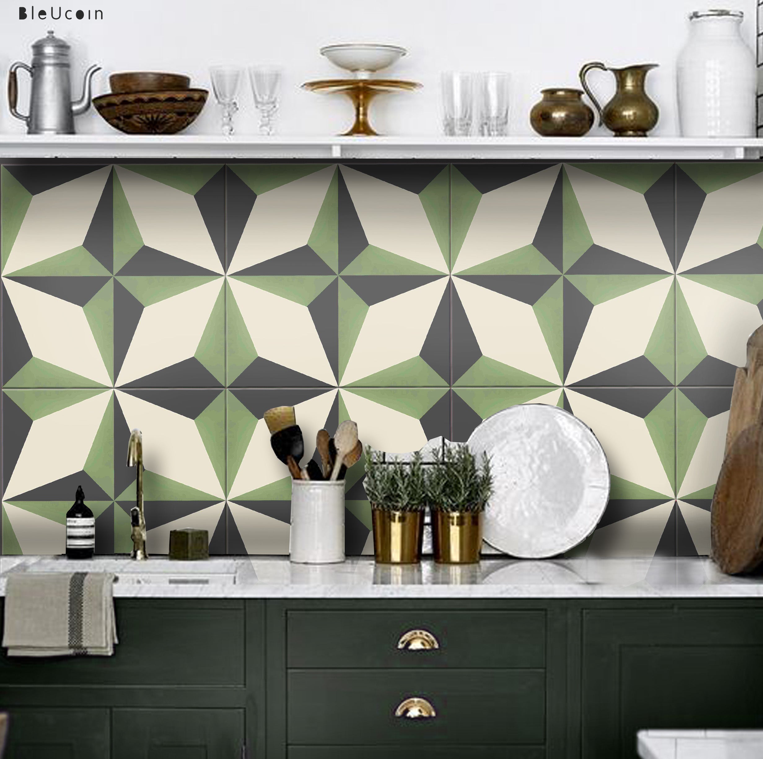 Charleston Sage Peel & Stick Tile – bleucoin-india