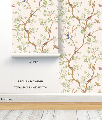Chinoiserie Ivory Peel & Stick Wallpaper