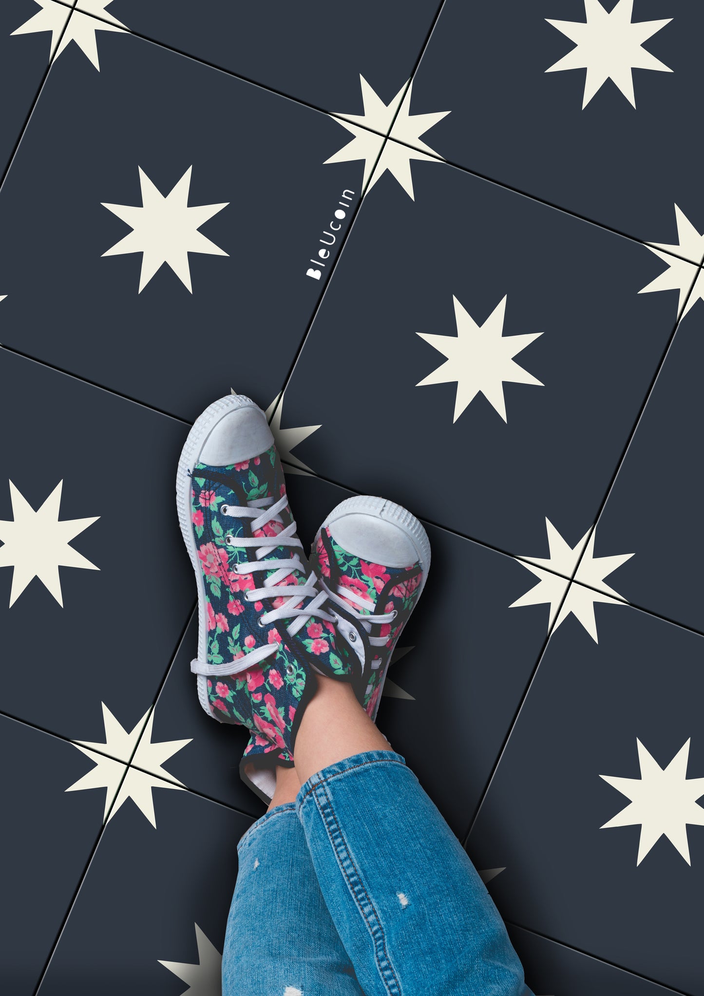Derby Blue Peel & Stick Anti Slip Flooring