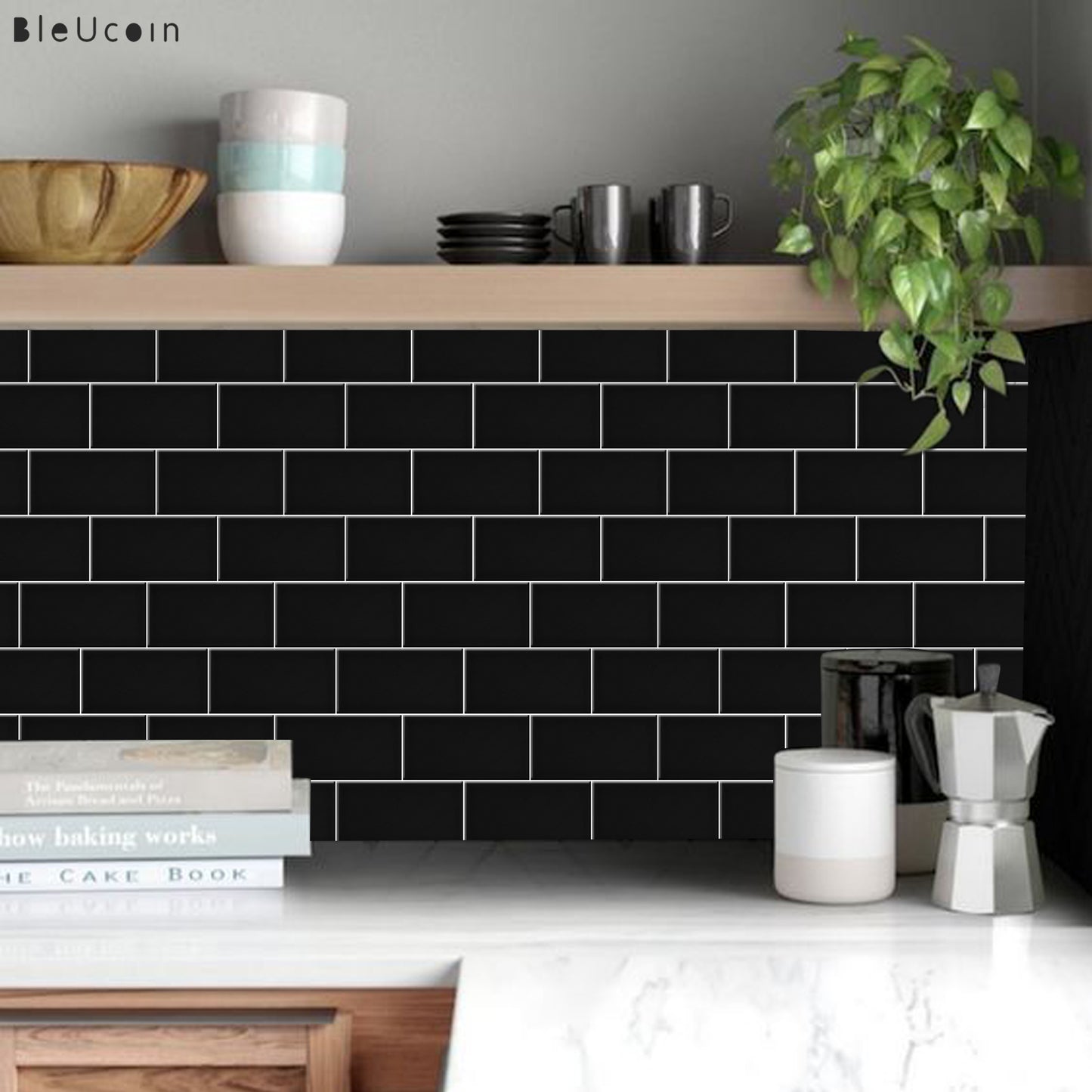 Lyon Black Kitkat  Peel & Stick Tile