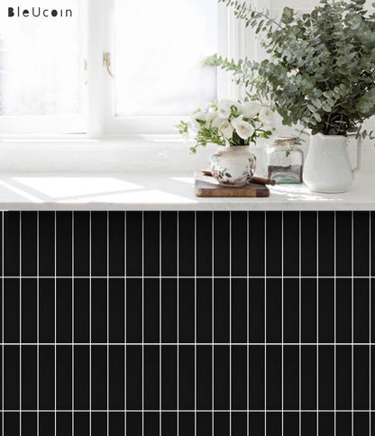 Lyon Black Kitkat  Peel & Stick Tile
