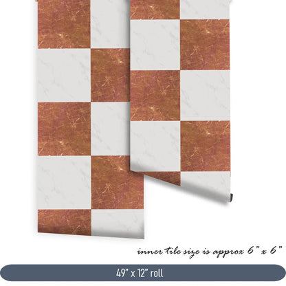 Tuscany Marble Checker Peel & Stick Tile